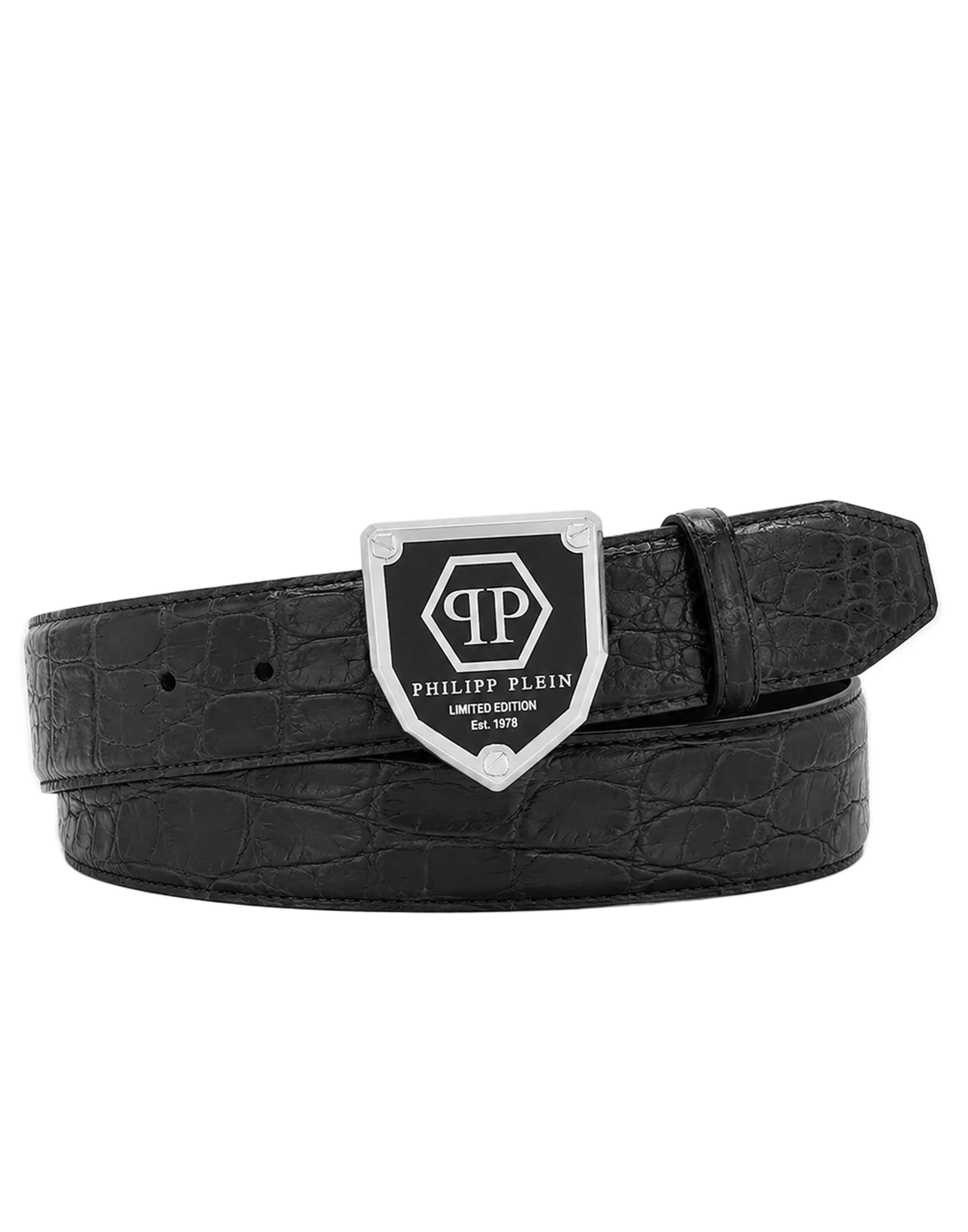 Cintura 'Hexagon' di Philipp Plein in nero: frontale