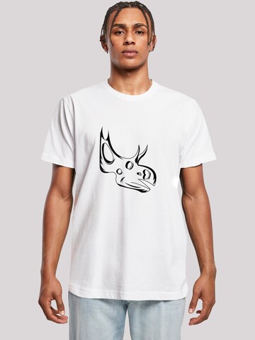T-Shirt 'Dinosaurier Sinoceratops Skull' F4NT4STIC en blanc : devant