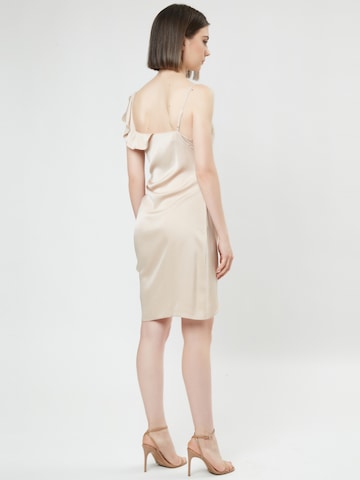 Influencer Cocktailkleid in Beige