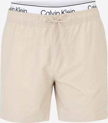 Calvin Klein Swimwear Board Shorts in Beige: front