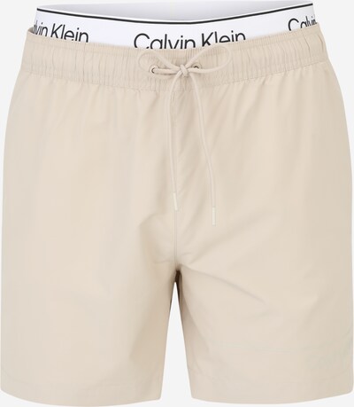 Calvin Klein Swimwear Badeshorts in beige / schwarz / weiß, Produktansicht