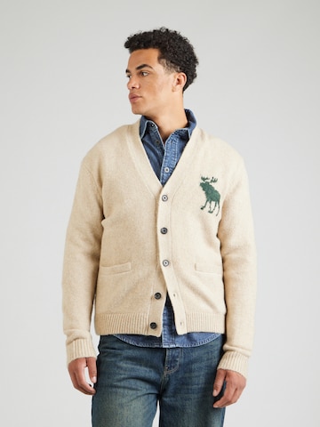 Abercrombie & Fitch Knit Cardigan in Beige: front