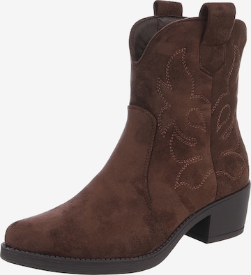 Ital-Design Cowboystiefel in Braun: Vorderseite