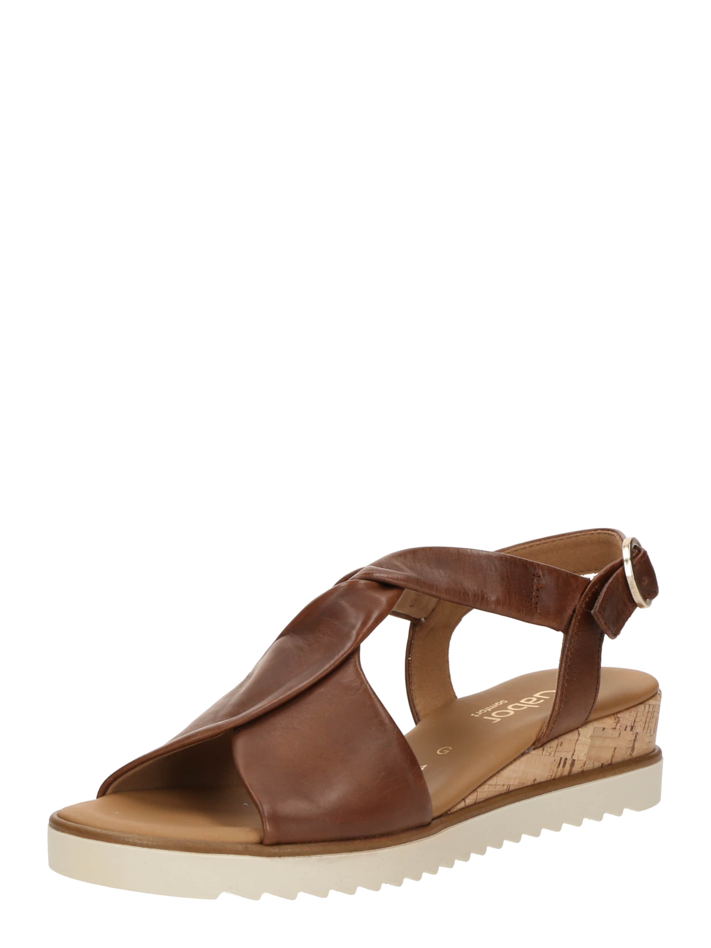 GABOR Sandalen met riem in Bruin: voorkant