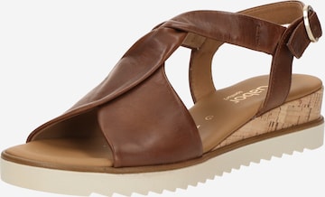 GABOR Strap Sandals in Brown: front