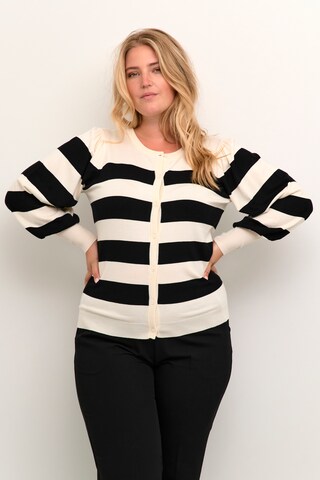 KAFFE CURVE Knit Cardigan 'Malan' in Beige: front