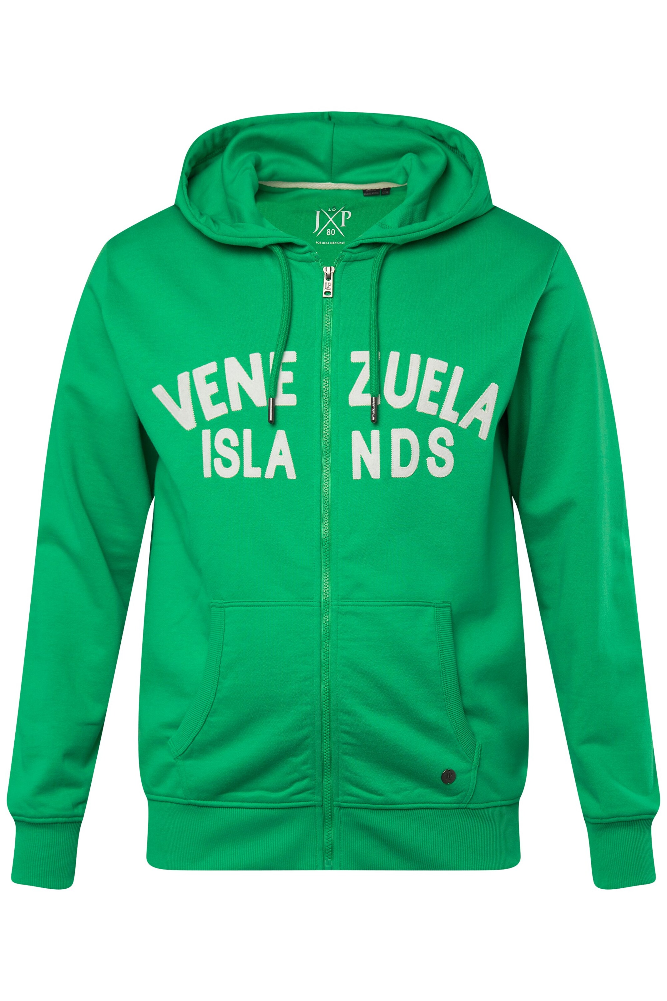 JP1880 Sweatvest in Groen: voorkant