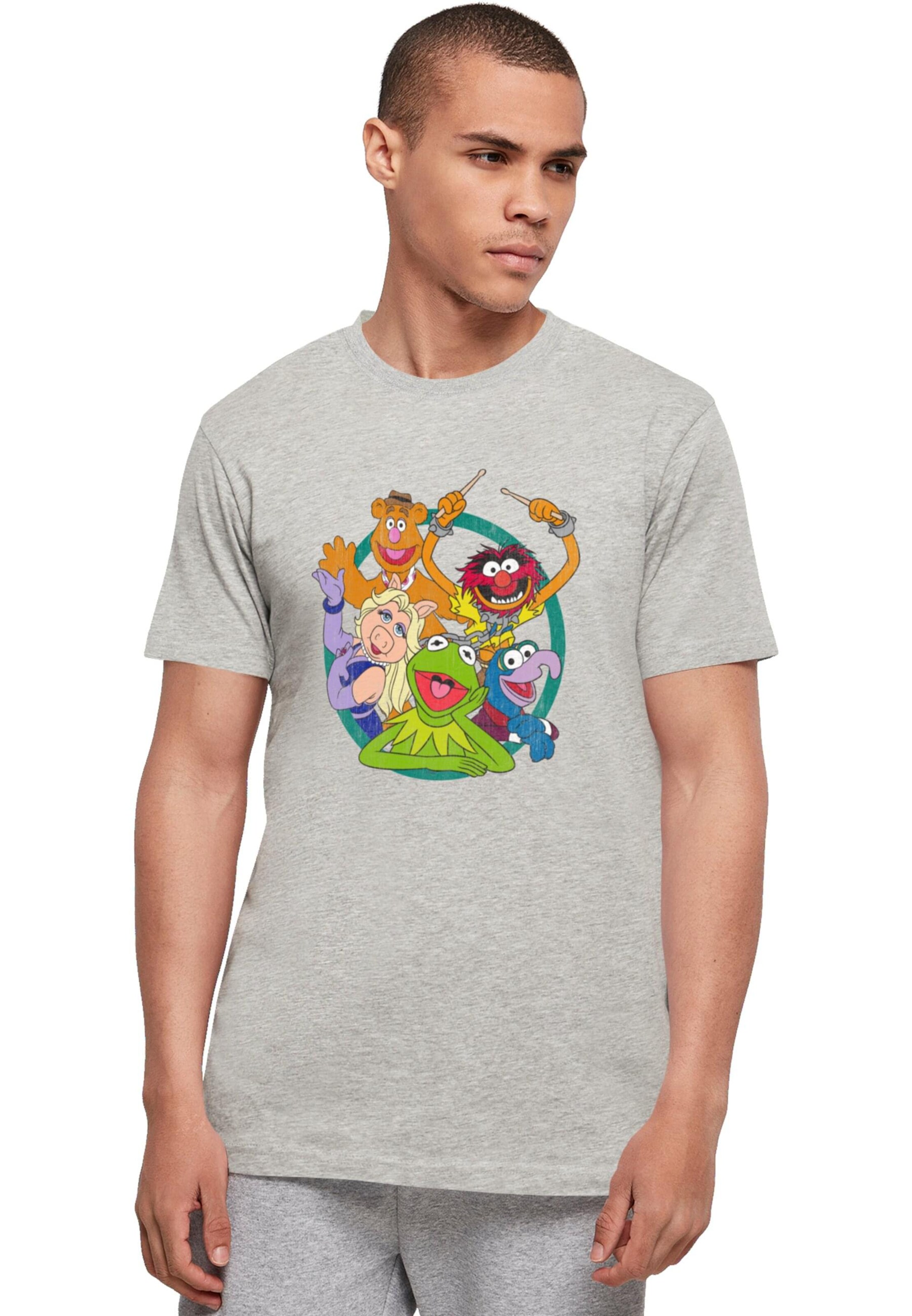 ABSOLUTE CULT Shirt 'Muppets - Group Circle' in Grey: front