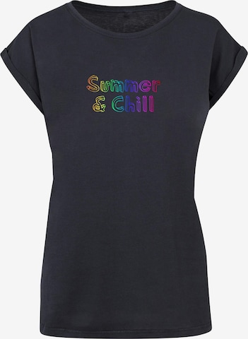 Maglietta 'Summer And Chill Rainbow' di Merchcode in blu: frontale