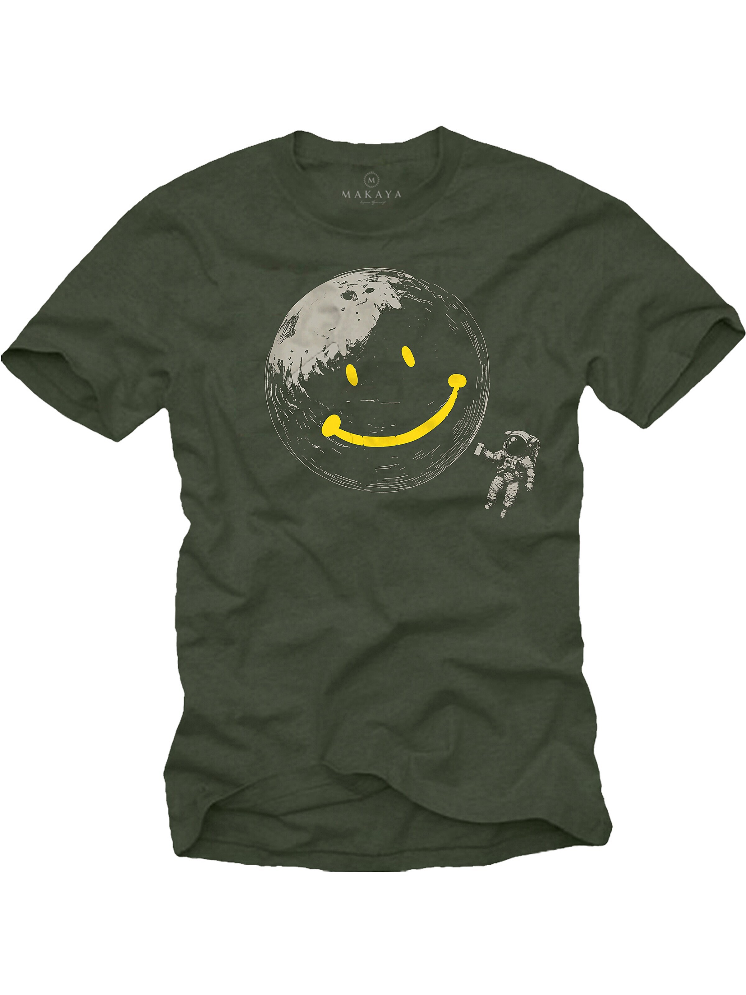 MAKAYA Shirt 'Astro-Smile' in Green: front