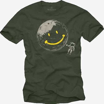 MAKAYA Shirt 'Astro-Smile' in Green: front