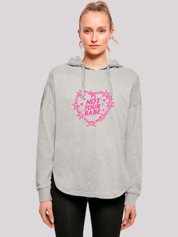 Sweat-shirt 'Unabhängige Frau Not Your Babe Frauentag' F4NT4STIC en gris : devant