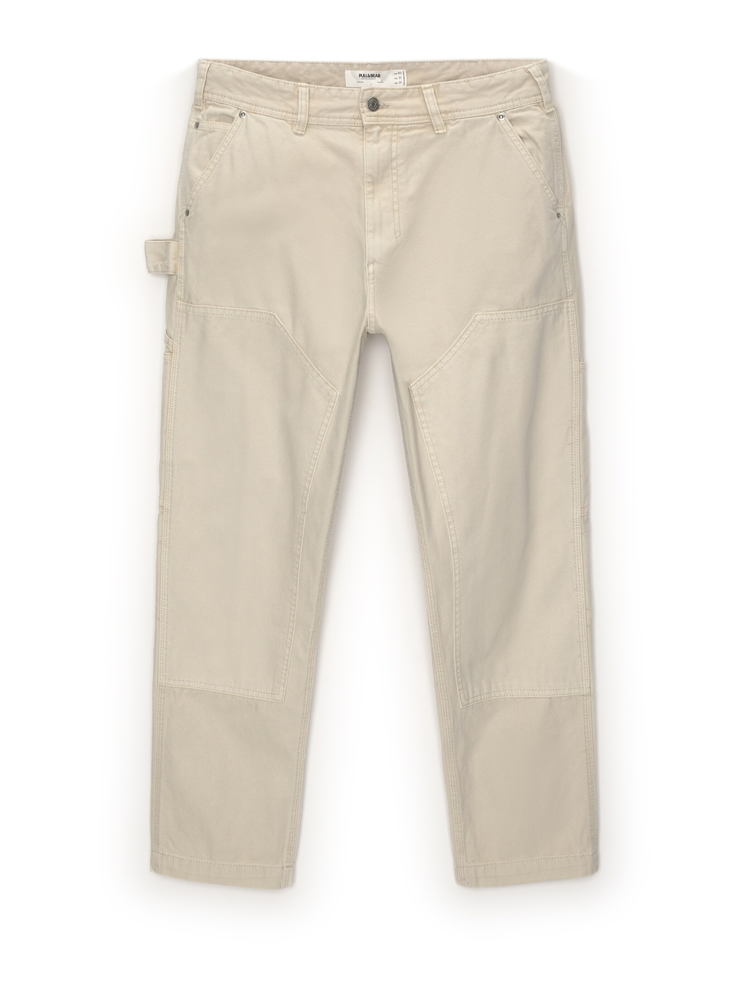 Pull&Bear Loosefit Cargobukser i hvid: forside