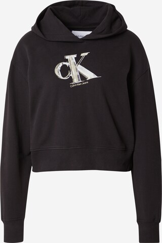 Calvin Klein Jeans Sweatshirt in Schwarz: predná strana