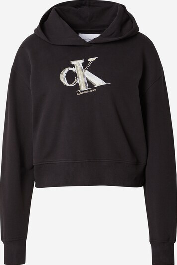 Calvin Klein Jeans Sweatshirt i ljusgrå / svart / vit, Produktvy