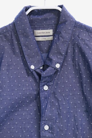 Calvin Klein Jeans Button Up Shirt in L in Blue