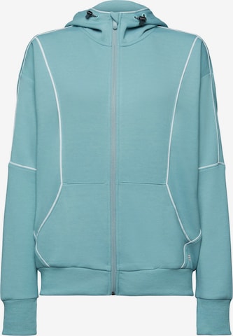 ESPRIT Athletic Zip-Up Hoodie in Blue: front