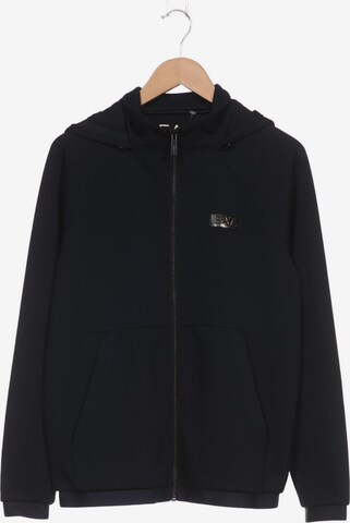 EA7 Emporio Armani Sweatshirt & Zip-Up Hoodie in M in Blue: front