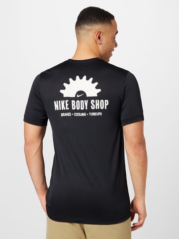 NIKETehnička sportska majica 'Body shop' - crna boja: prednji dio