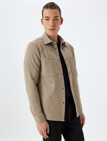 Koton Regular fit Button Up Shirt in Beige: front