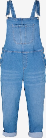 Zizzi Regular Jean Overalls in Blue: front