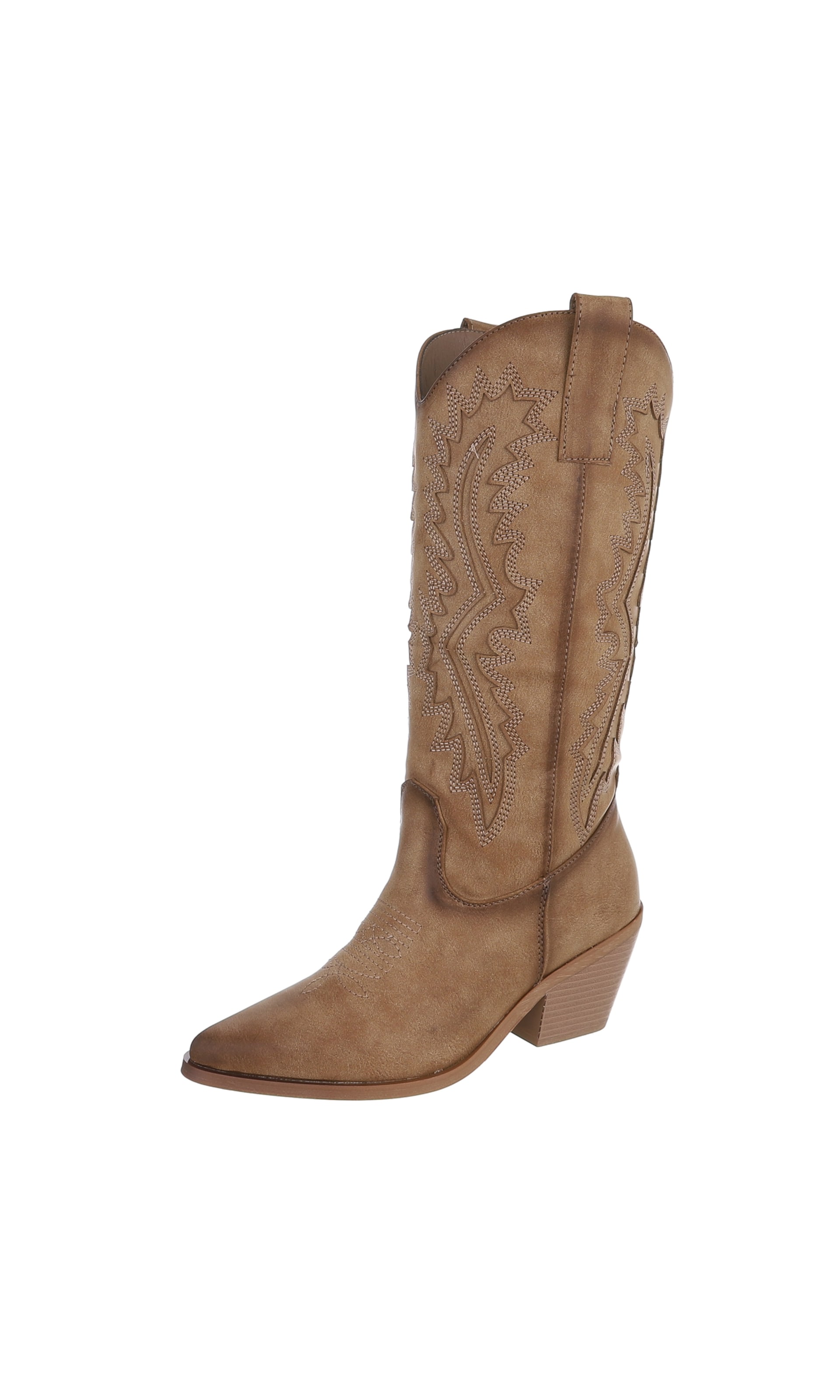 Ital-Design Cowboy Boots in Brown: front