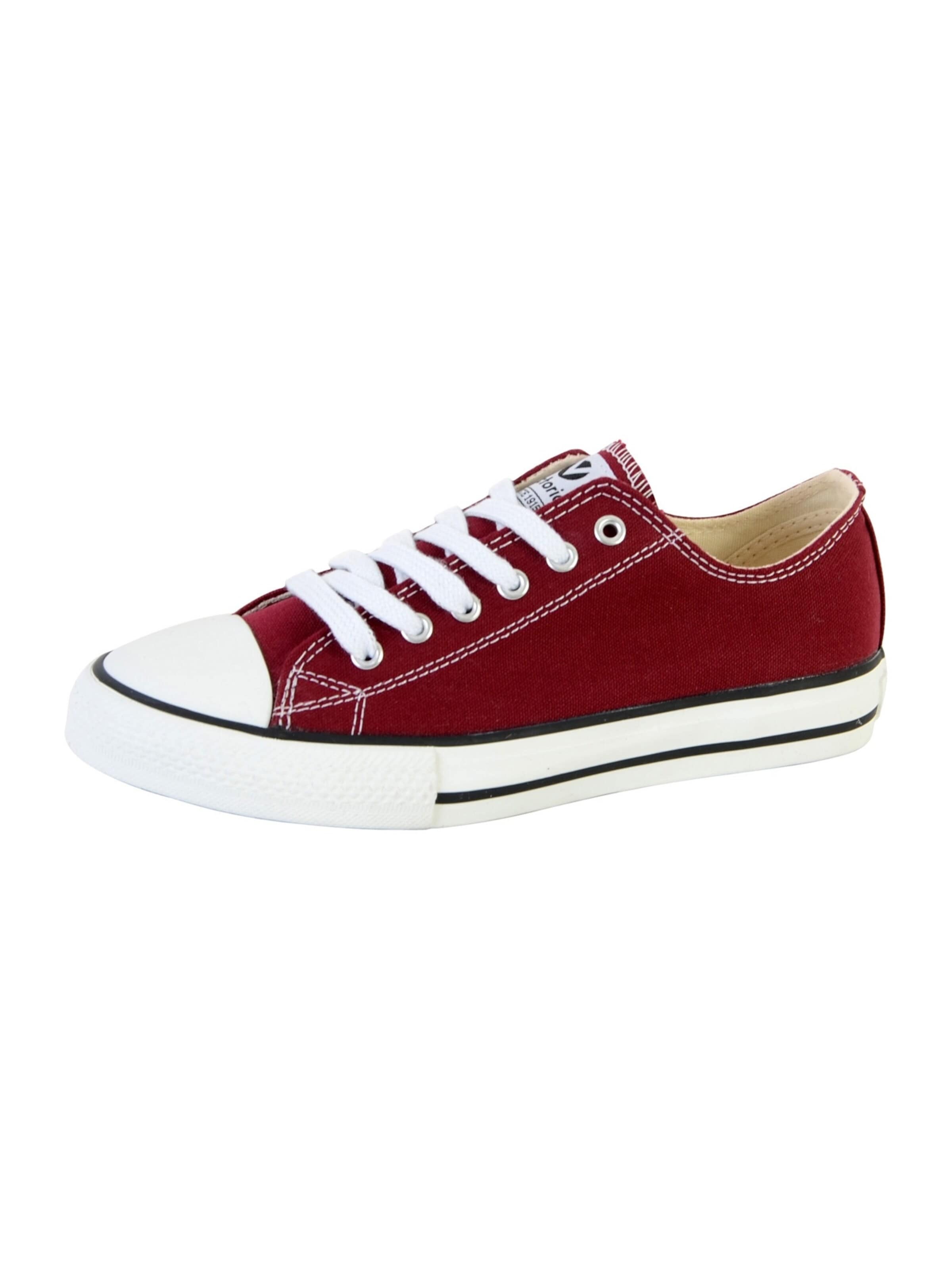 Chaussure de sport à lacets victoria en rouge : devant