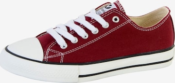 Chaussure de sport à lacets victoria en rouge : devant