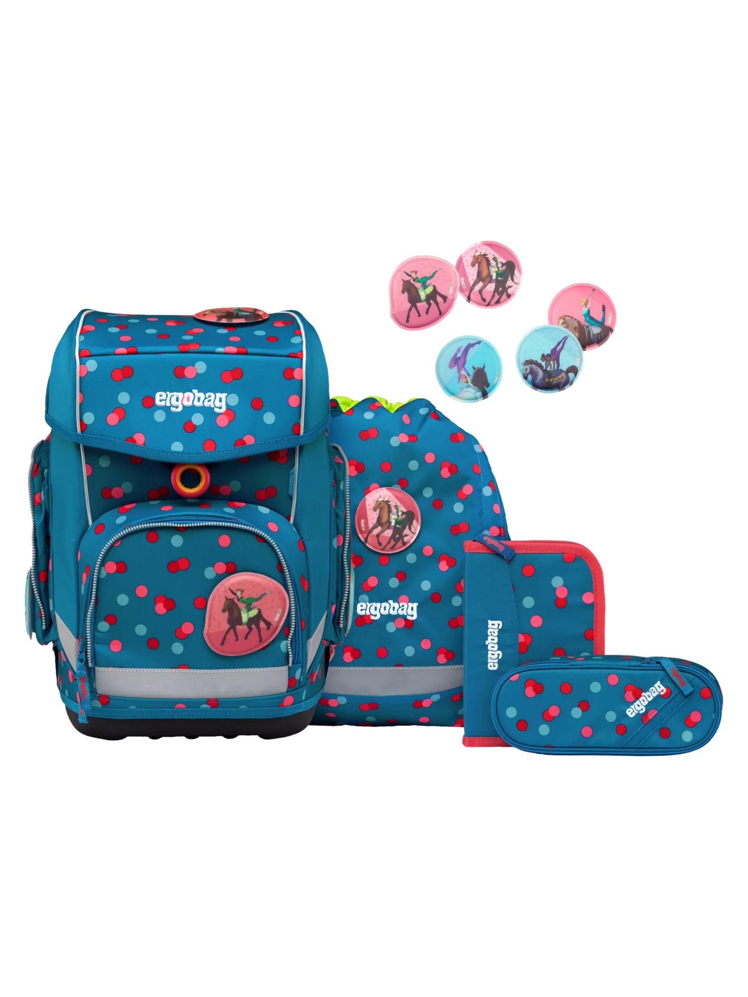 ergobag Backpack 'Schulranzen-Set cubo Set' in Green: front