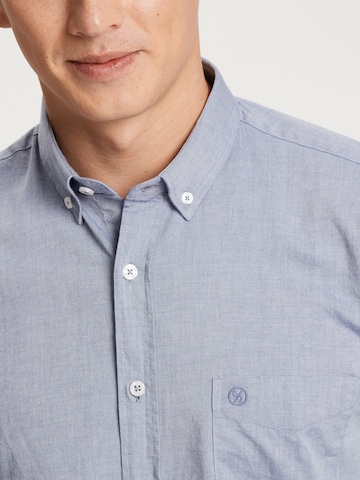 Cross Jeans Regular fit Button Up Shirt ' 35544 ' in Blue