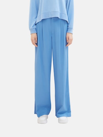 TOM TAILOR DENIM Wide leg Pleat-Front Pants in Blue