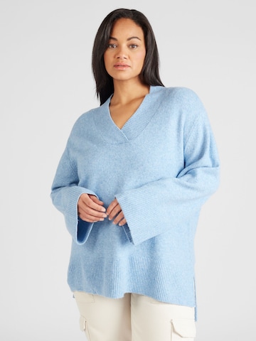 Fransa Curve Sweater 'PAILEEN' in Blue: front