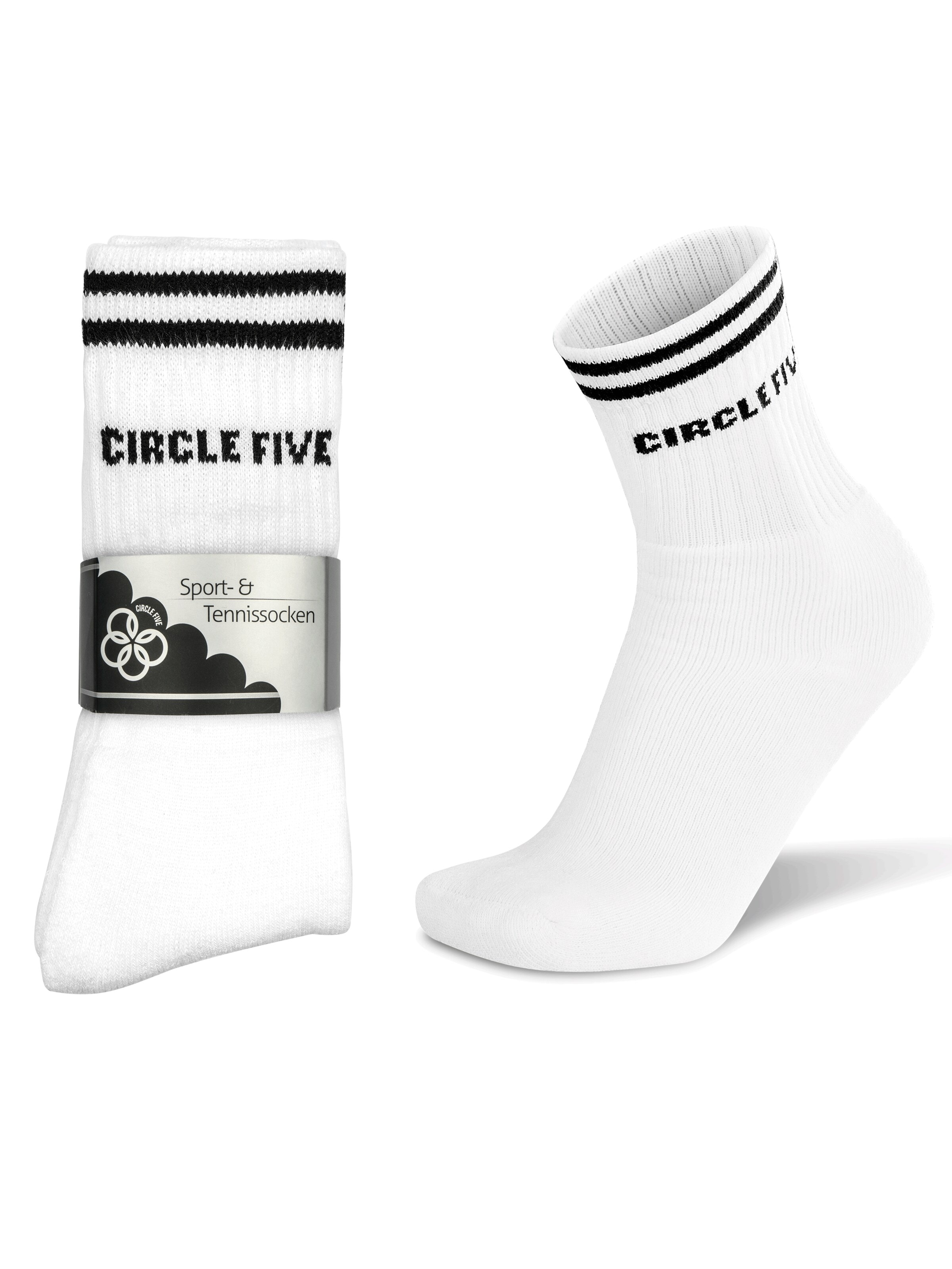 Circle Five Sportsocken '4 Paar Sportsocken / Tennissocken'‌‌‌‌‌ in Weiß: Vorderseite