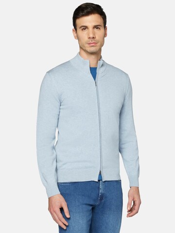 Boggi Milano Zip-Up Hoodie in Blue: front