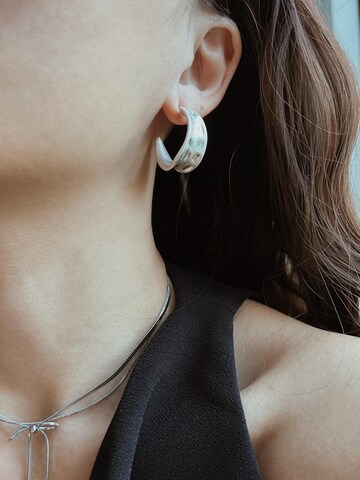 Kamakula Earrings 'Sculptural Chunky' in Silver
