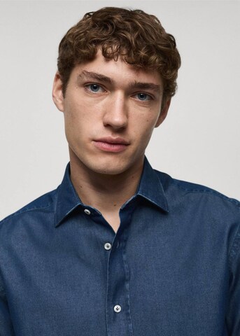 MANGO MAN Slim fit Button Up Shirt 'Chambre1' in Blue