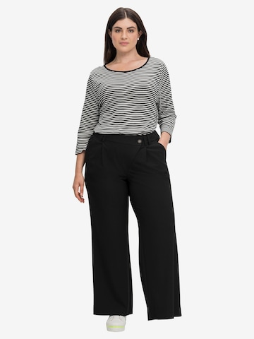 SHEEGO Loose fit Pleat-Front Pants in Black