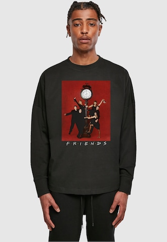 ABSOLUTE CULT Shirt 'Friends - Clock' in Zwart: voorkant