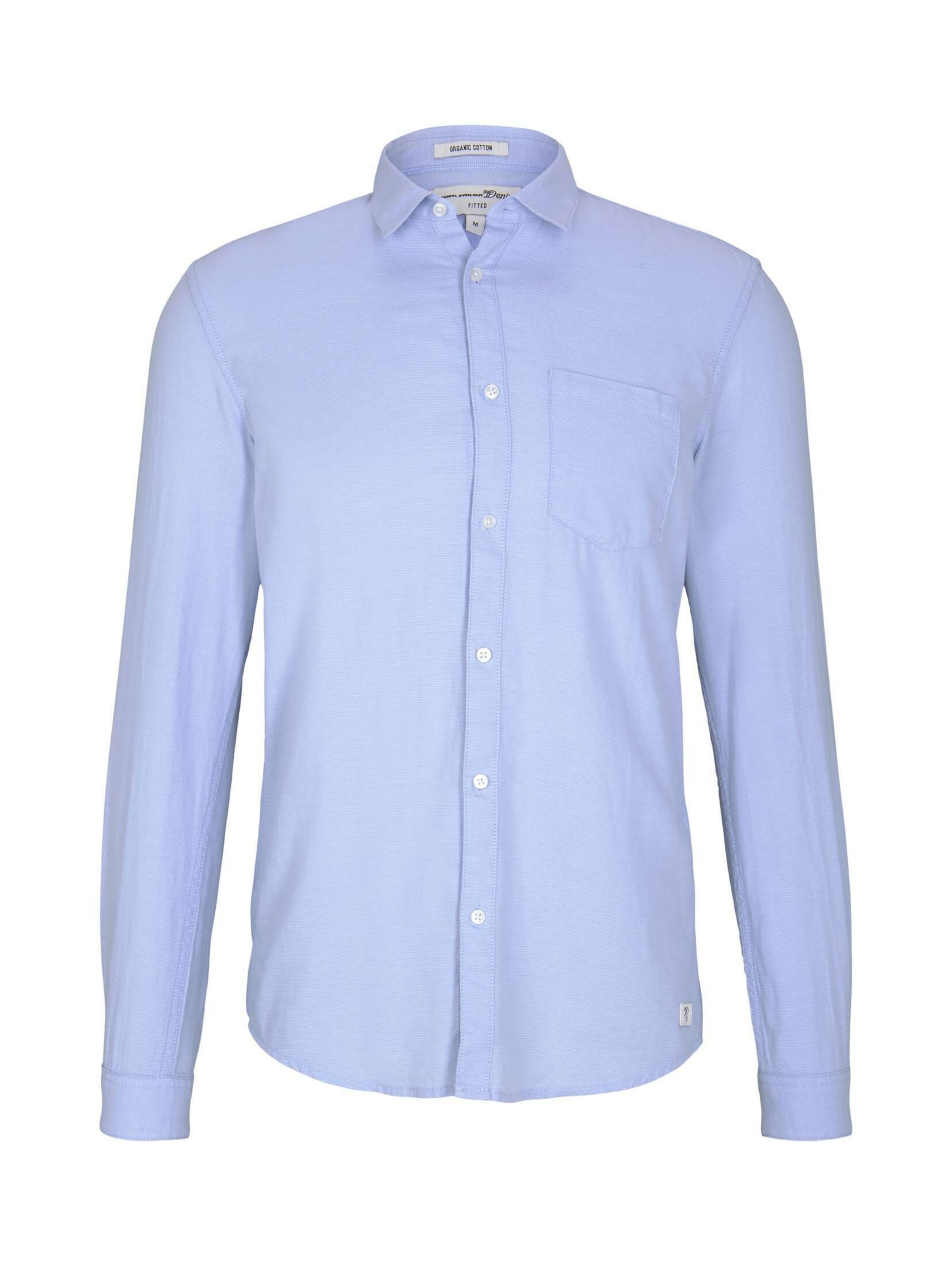 TOM TAILOR DENIM Regular Fit Skjorte 'Faux' i blå: forside