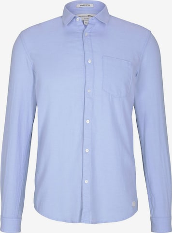 Coupe regular Chemise 'Faux' TOM TAILOR DENIM en bleu : devant