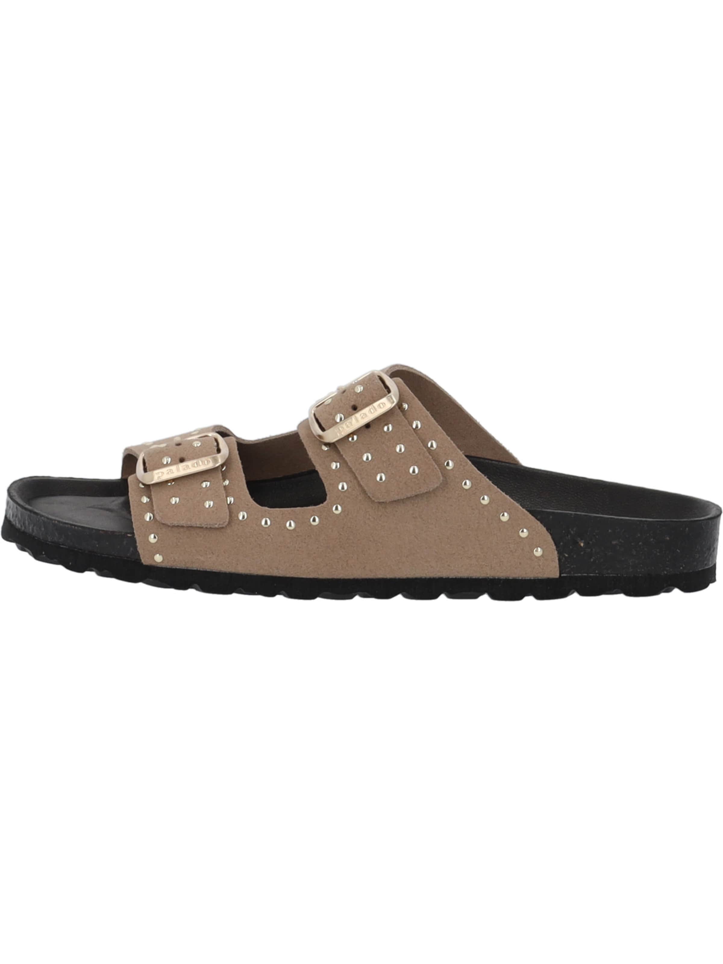 Palado Pantolette 'Palado Elaha Rivet Velours Premium Leather'‌‌‌‌‌‌ in Beige