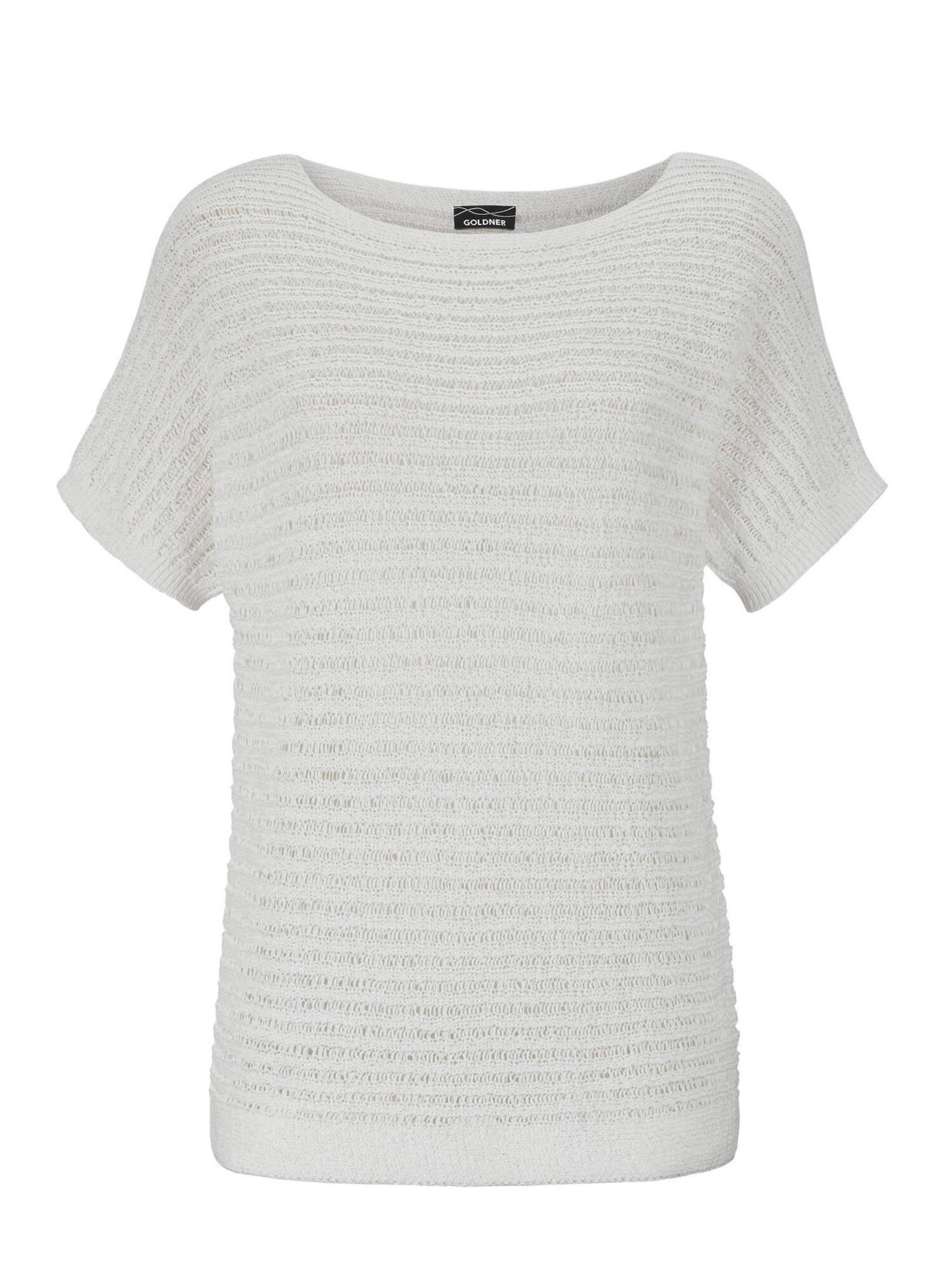 Goldner Pullover in Weiß: Vorderseite