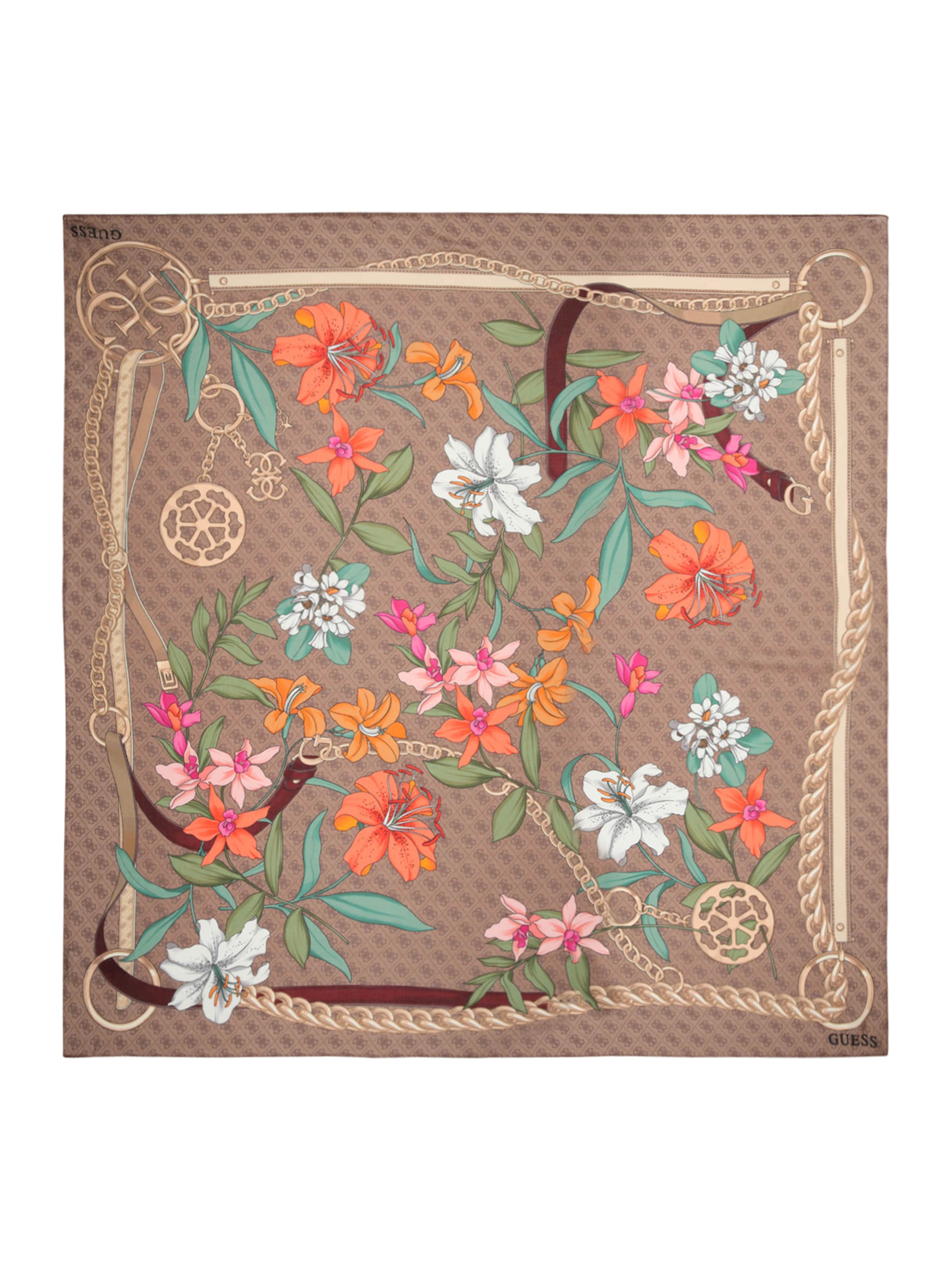 GUESS Платок 'KEFIAH 130X130' в Коричневый: спереди