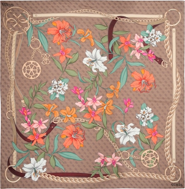 Foulard 'KEFIAH 130X130' GUESS en marron : devant