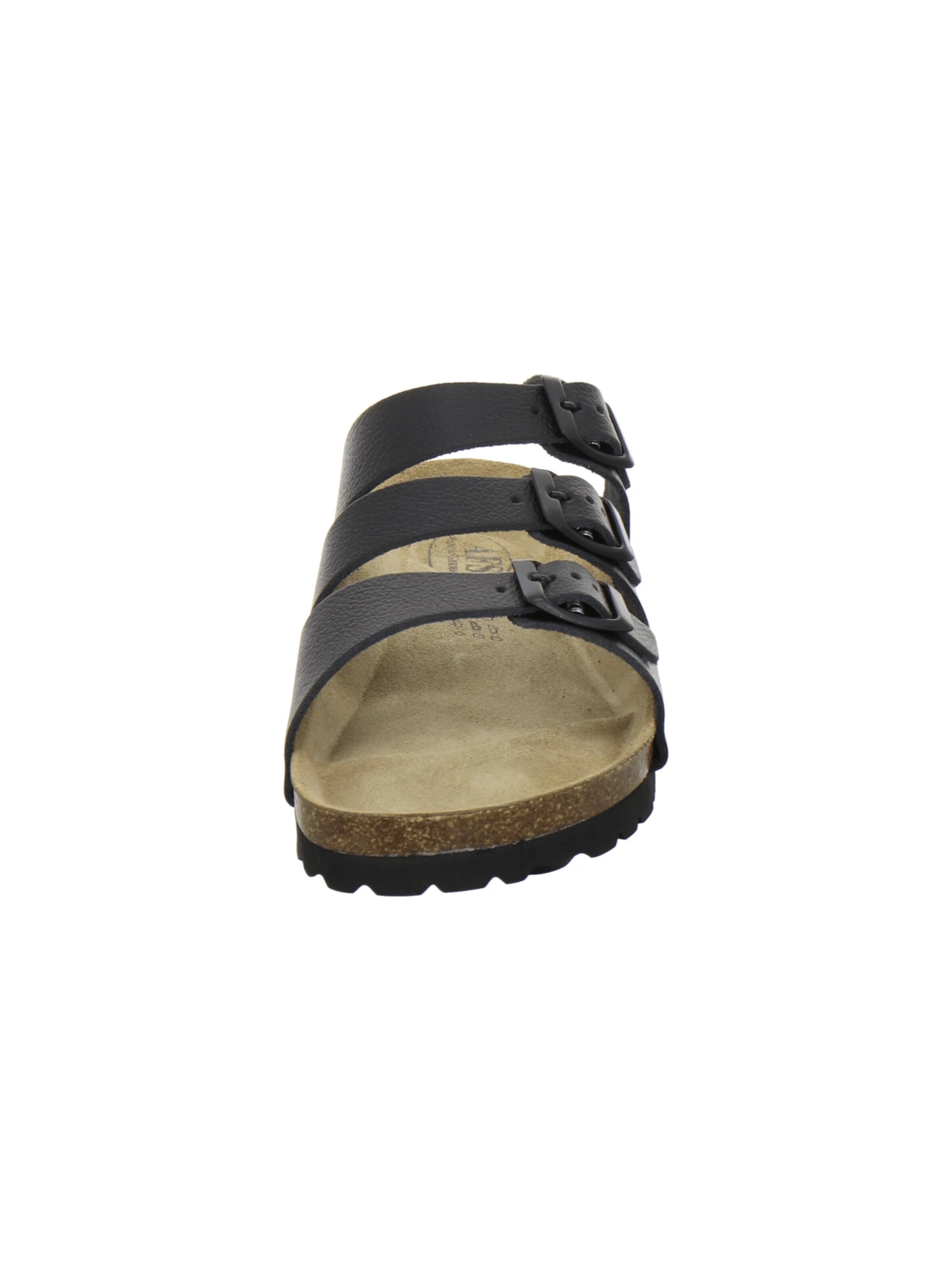 AFS-Schuhe - Zapatos abiertos 'Pantoletten Damen Dreischnaller schwarz' en negro