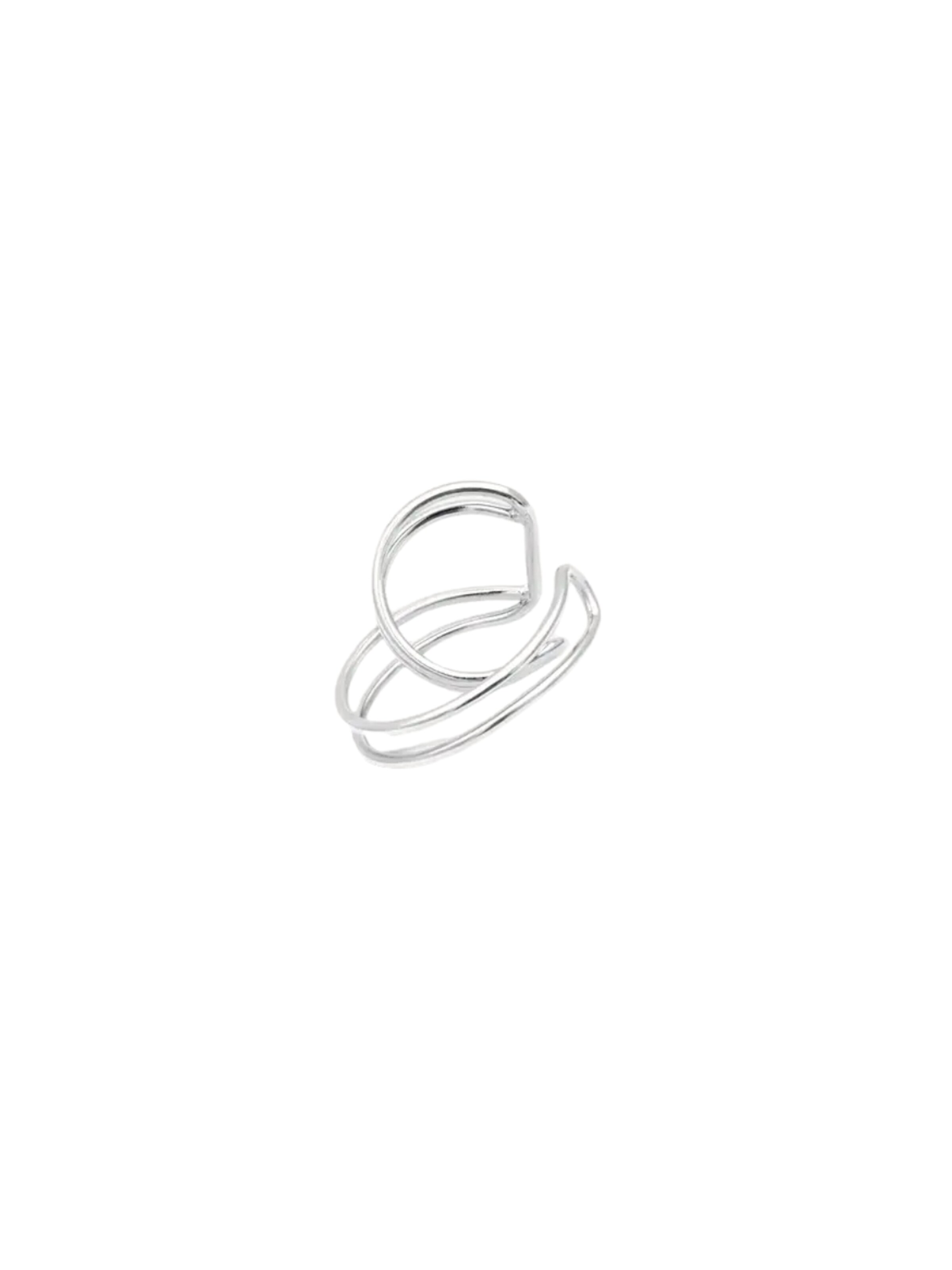 Boucles d'oreilles 'Ear cuff double argenté VENUS S' YParis en argent : devant