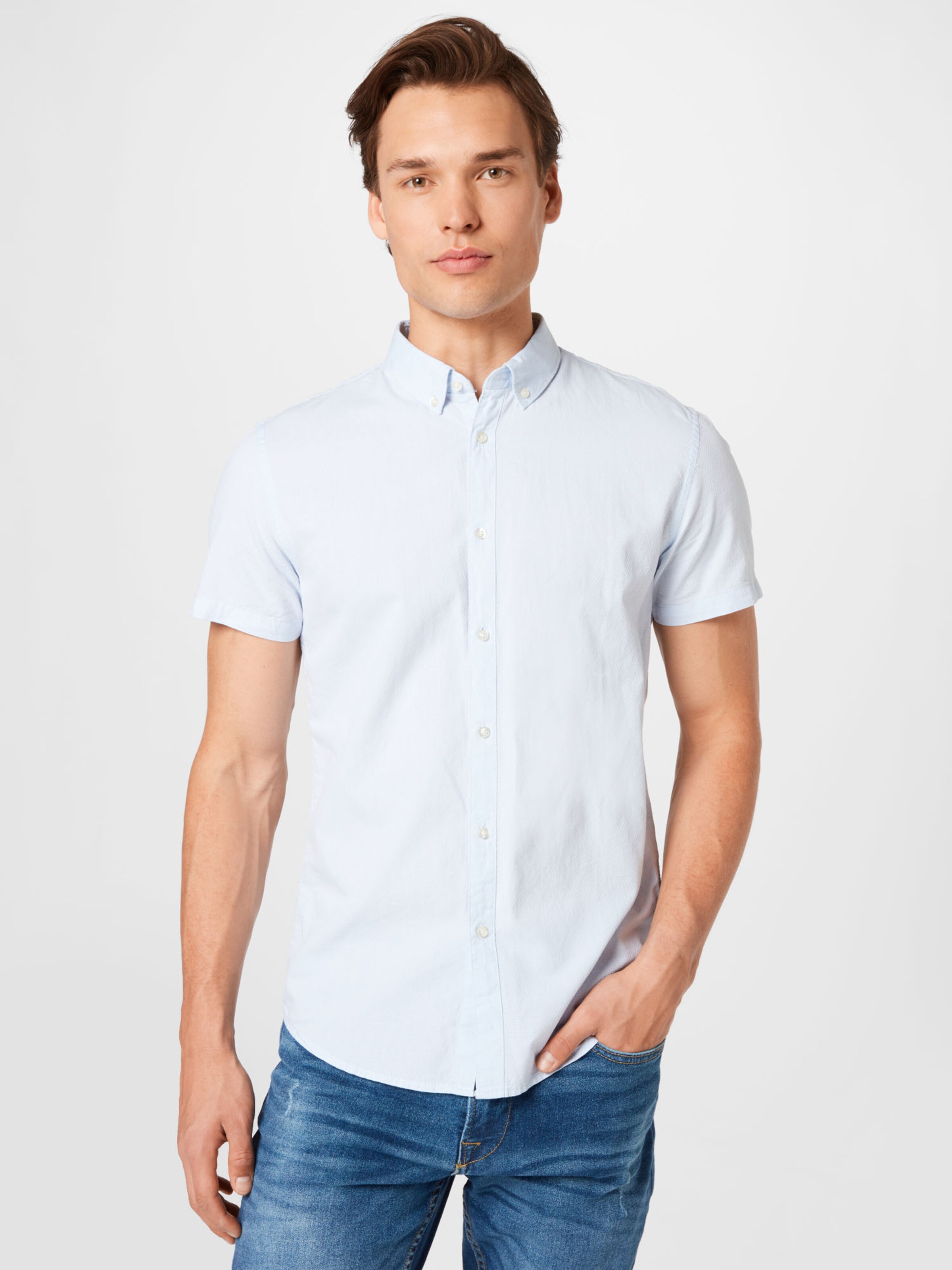 Männer Hemden TOM TAILOR DENIM Hemd in Azur - QY72861 Männer Hemden TOM TAILOR DENIM Hemd in Azur - QY72861