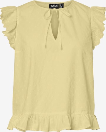 Camicia da donna di PIECES in giallo: frontale