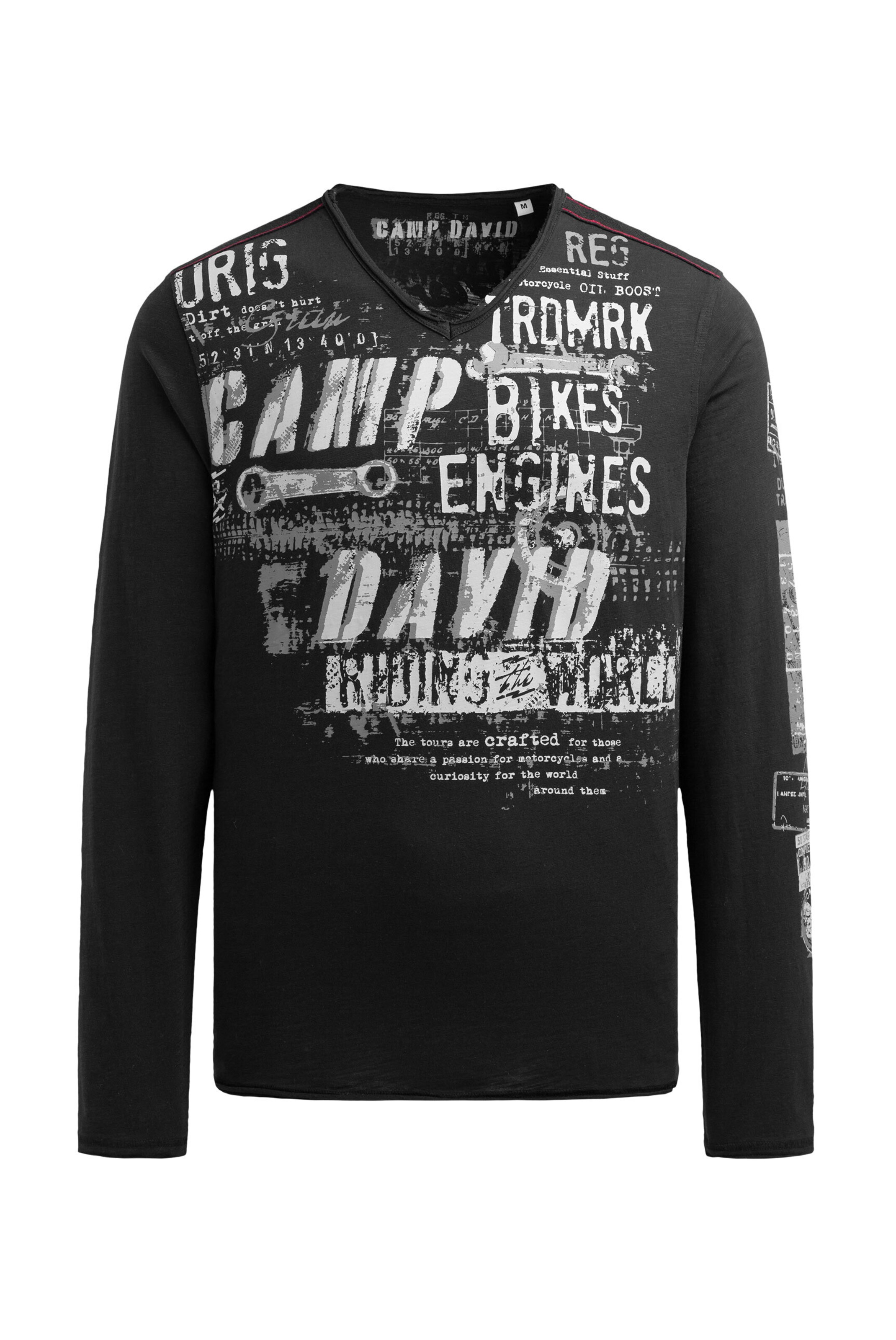 T-Shirt CAMP DAVID en noir : devant