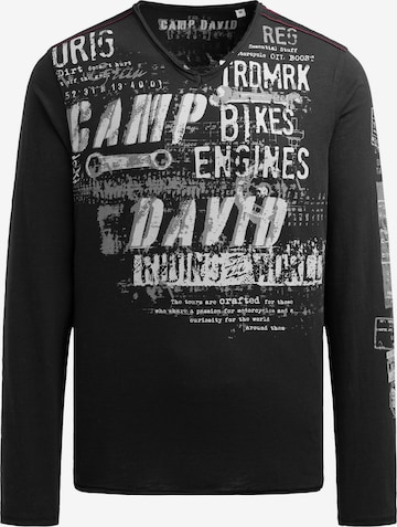 Maglietta di CAMP DAVID in nero: frontale
